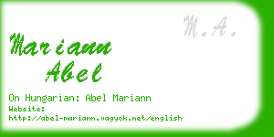 mariann abel business card